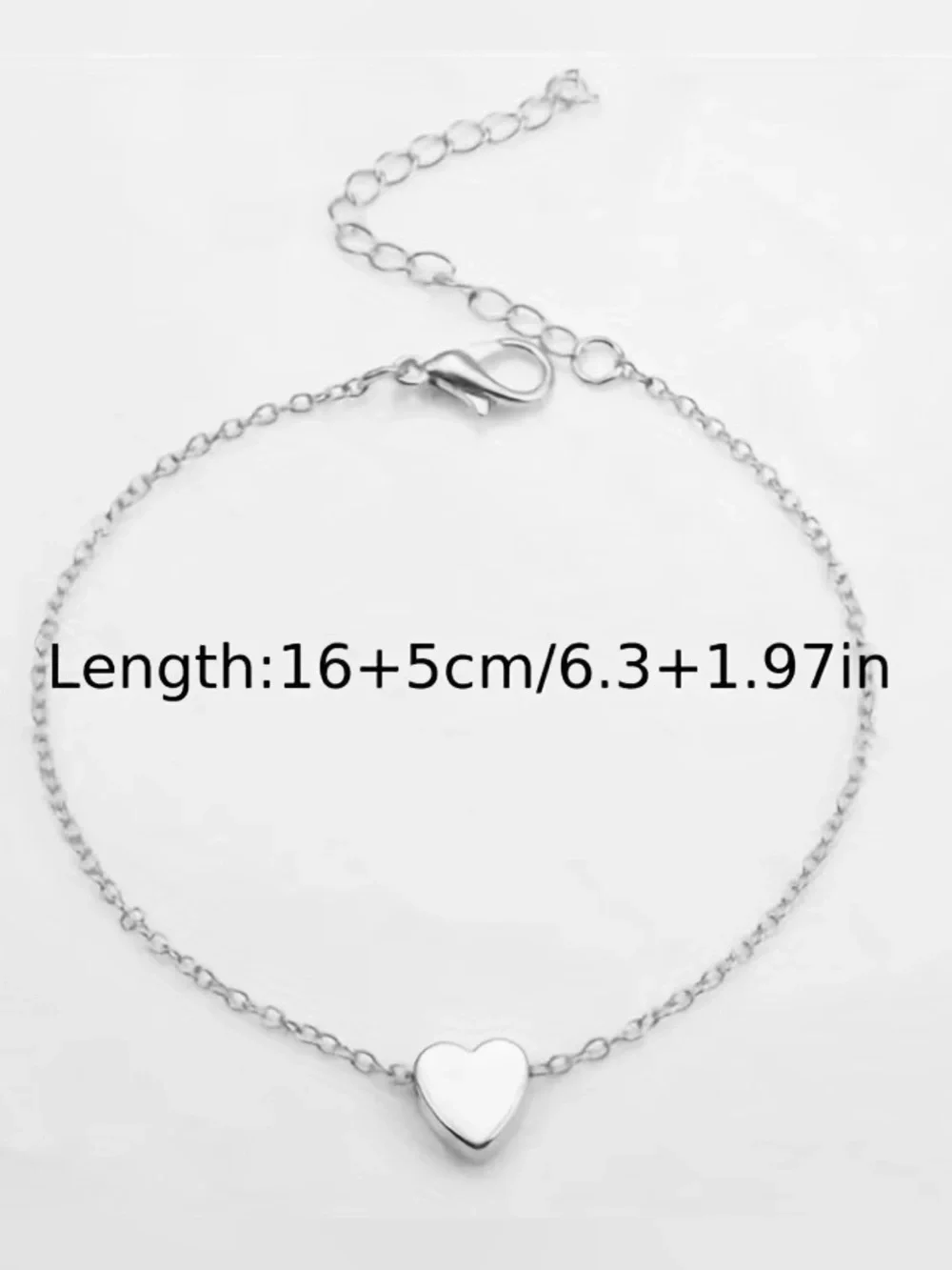 Silver Heart Chain Bracelet
